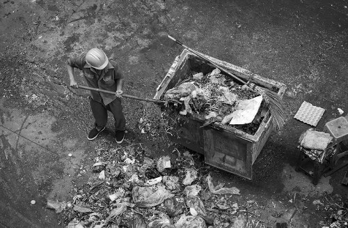 Skip being loaded with household waste in Cranford