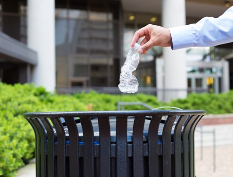 Residential recycling process with paper, plastic, and glass materials