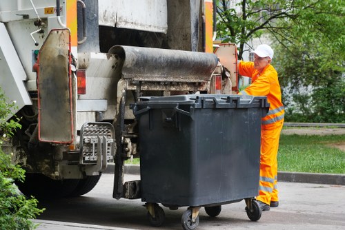 Team efficiently managing commercial waste removal